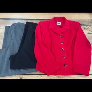 Professional Women's Blazer Dress Pants Lot Black Gray Office Attire Size 14P